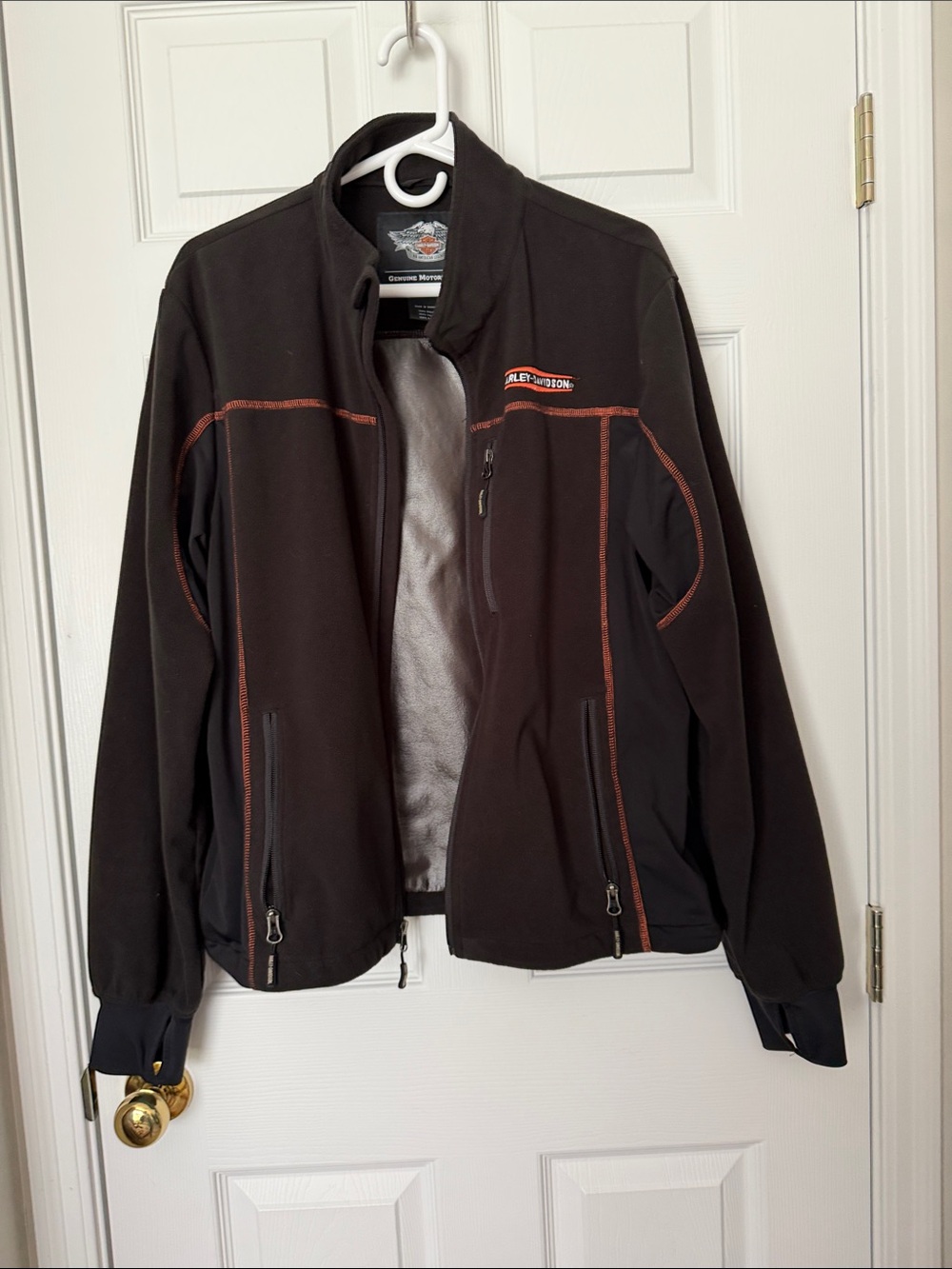Harley-Davidson Black Jacket with Orange Stitching